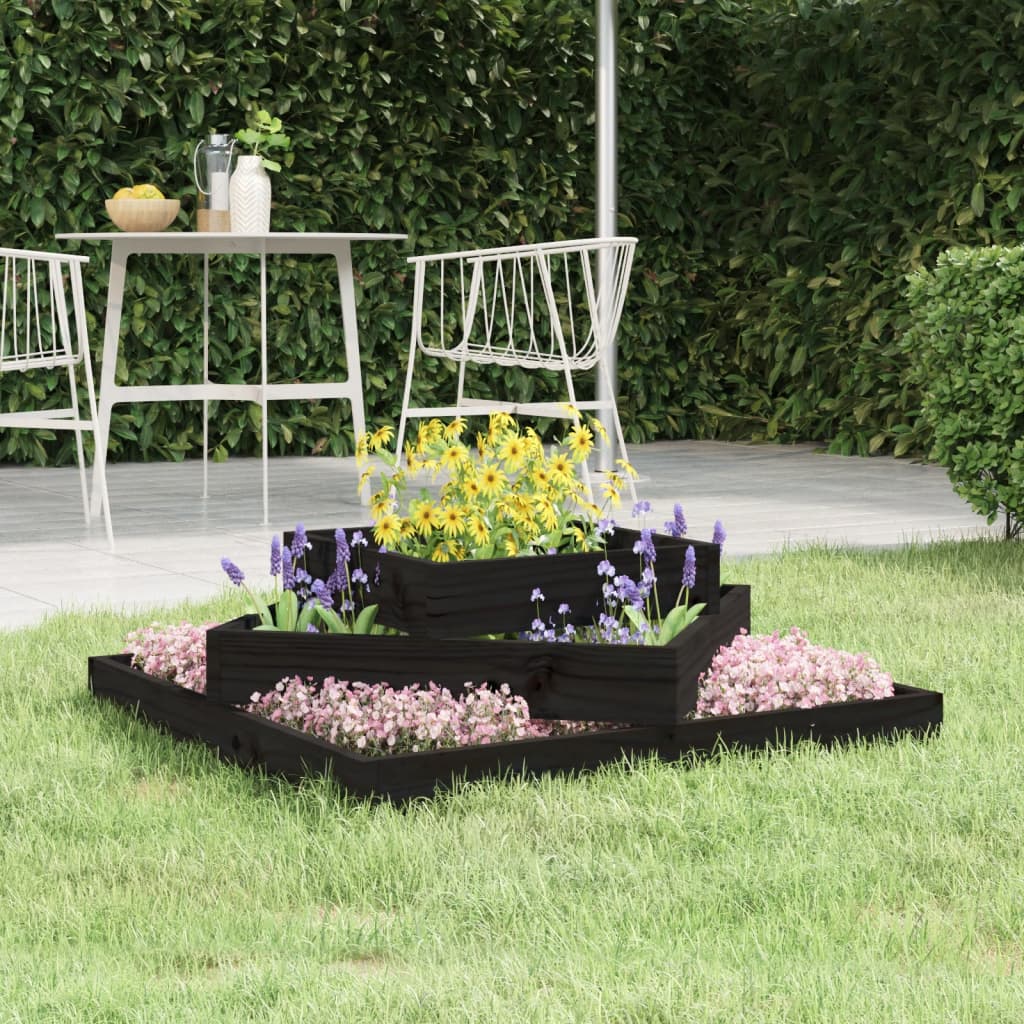 Kukkalaatikko musta 83x83x27 cm täysi mänty - Sisustajankoti.fi