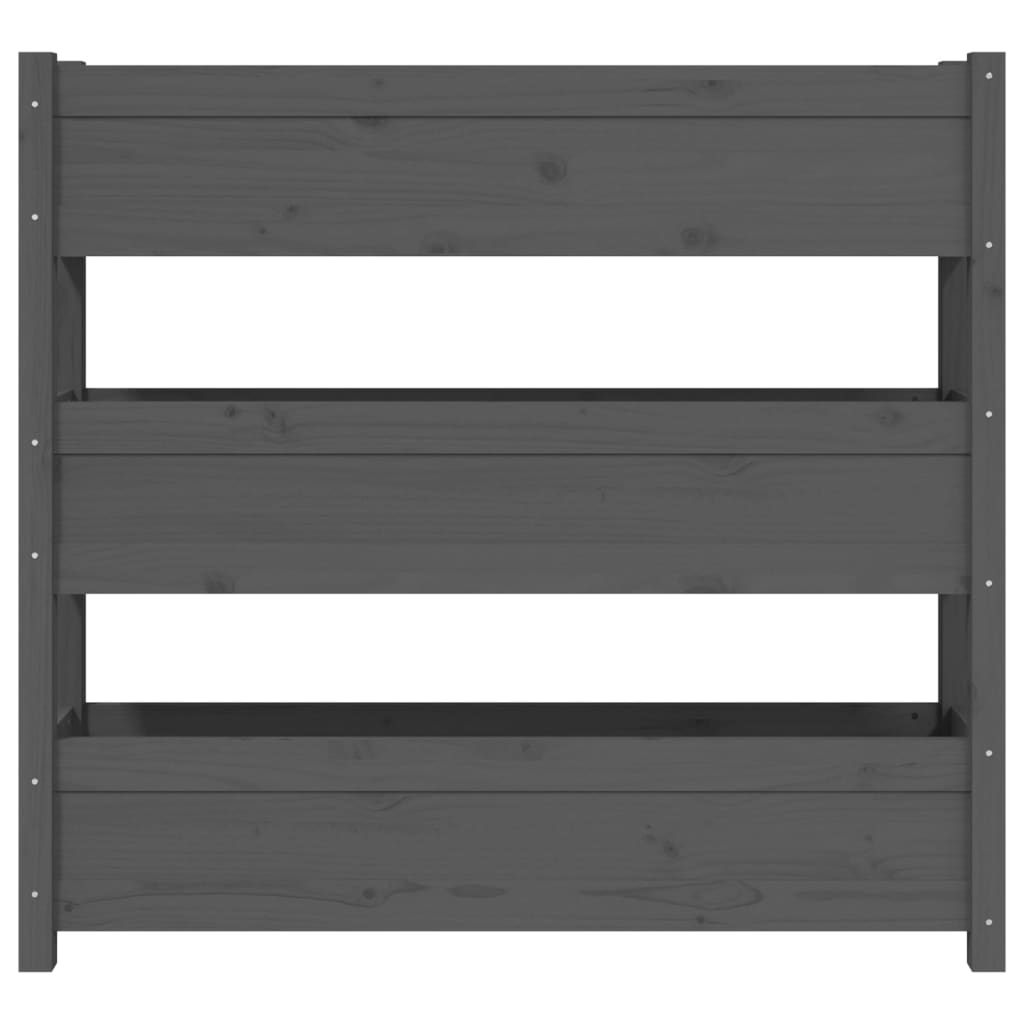 Kukkalaatikko harmaa 112x25x104,5 cm täysi mänty - Sisustajankoti.fi