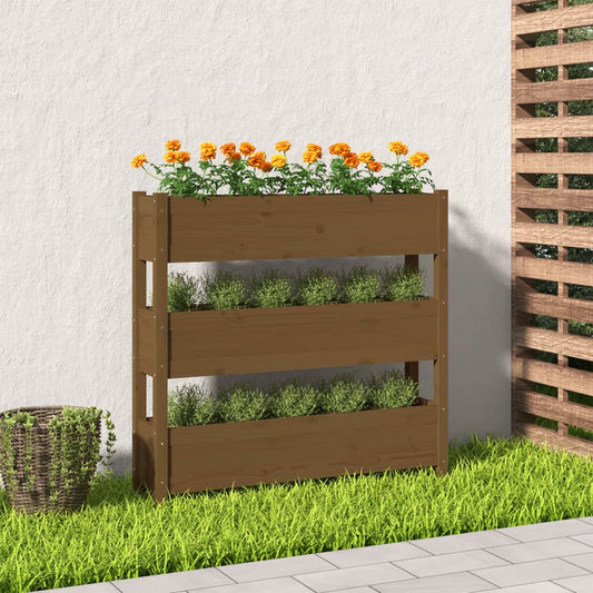 Kukkalaatikko hunajanruskea 112x25x104,5 cm täysi mänty - Sisustajankoti.fi