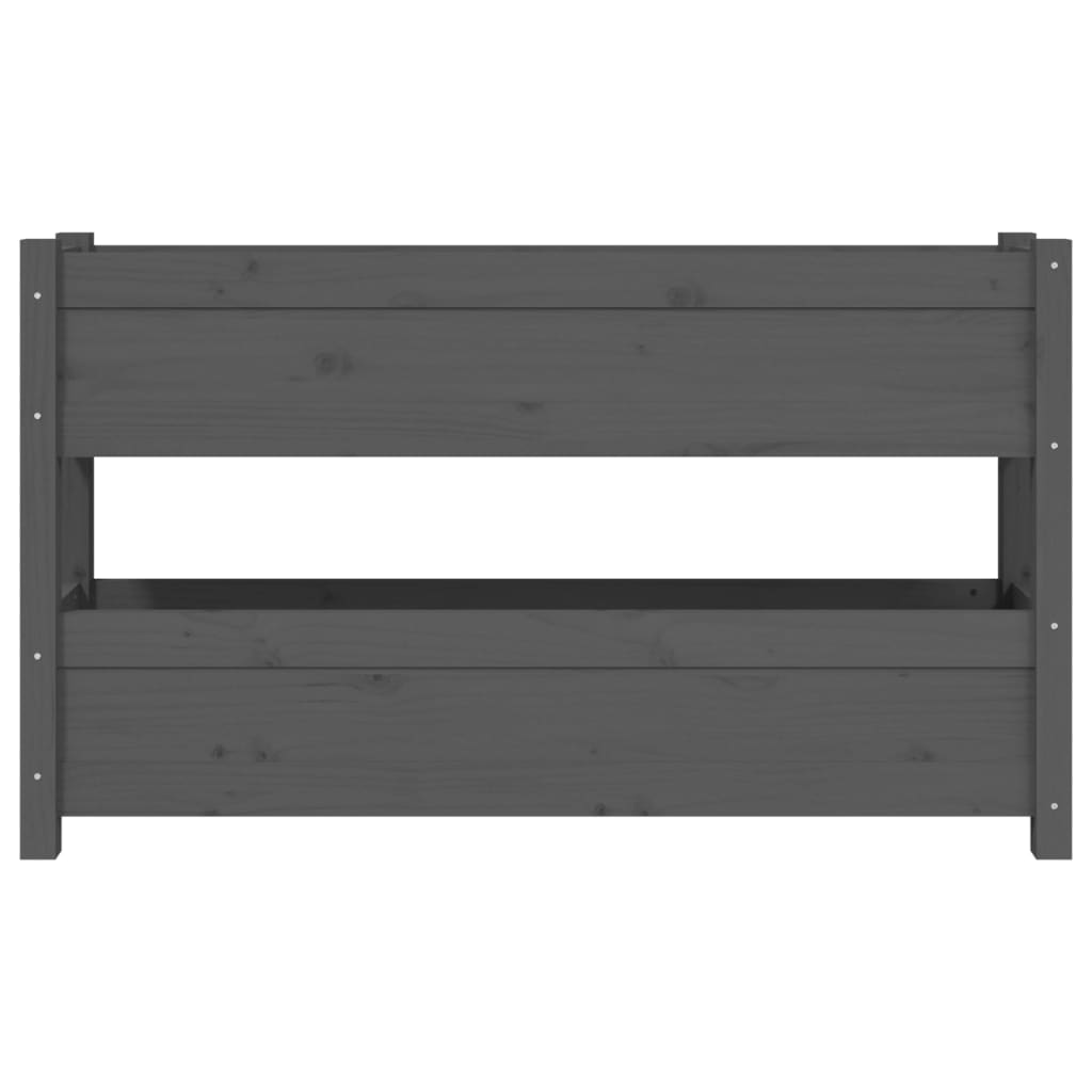Kukkalaatikko harmaa 112x25x66 cm täysi mänty - Sisustajankoti.fi