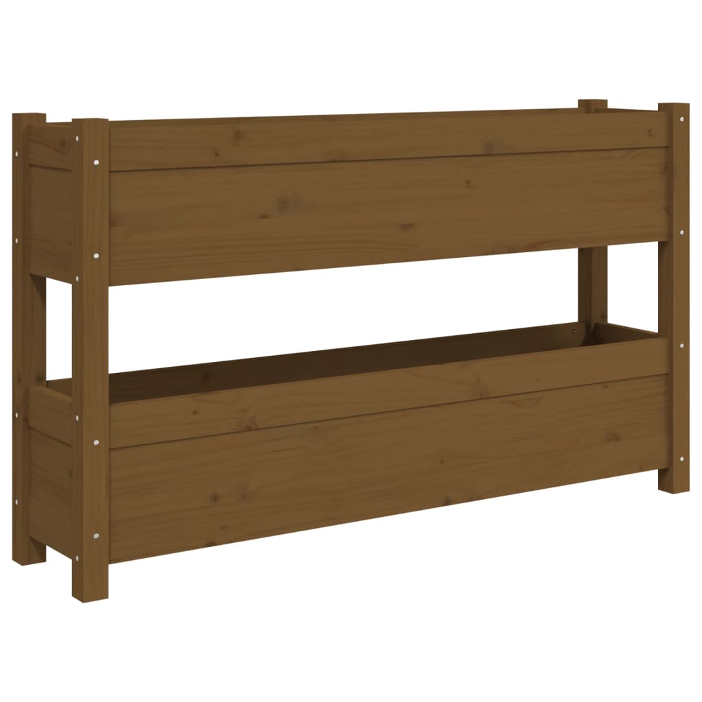 Kukkalaatikko hunajanruskea 112x25x66 cm täysi mänty - Sisustajankoti.fi