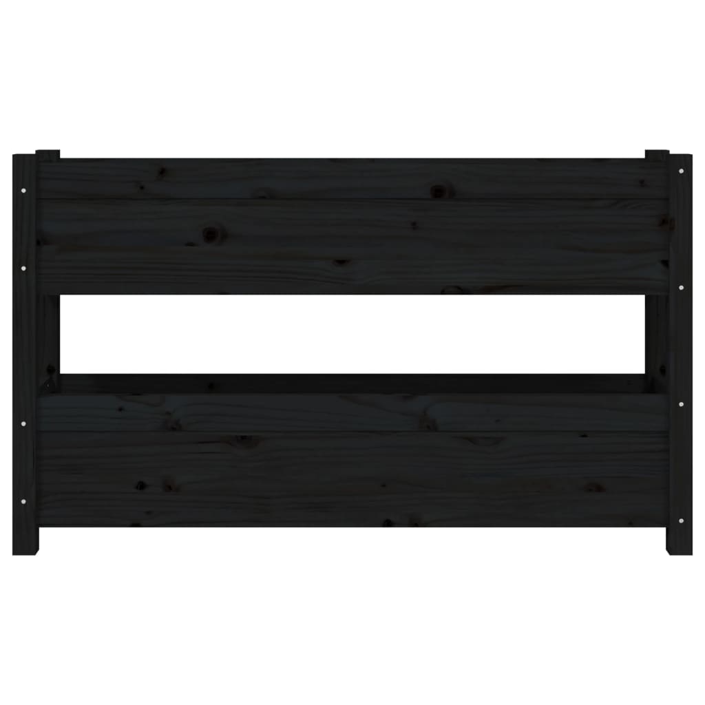 Kukkalaatikko musta 112x25x66 cm täysi mänty - Sisustajankoti.fi
