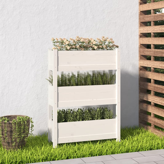 Kukkalaatikko valkoinen 77x25x104,5 cm täysi mänty - Sisustajankoti.fi