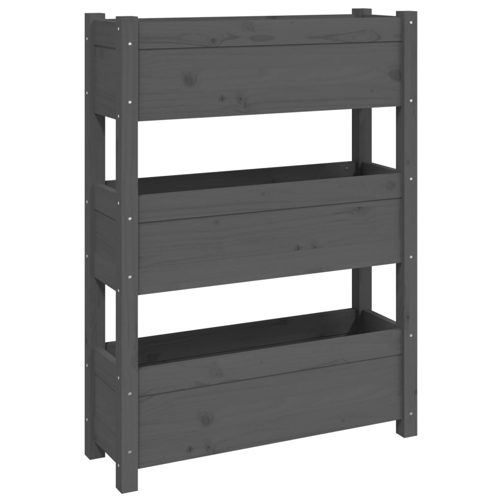 Kukkalaatikko harmaa 77x25x104,5 cm täysi mänty - Sisustajankoti.fi