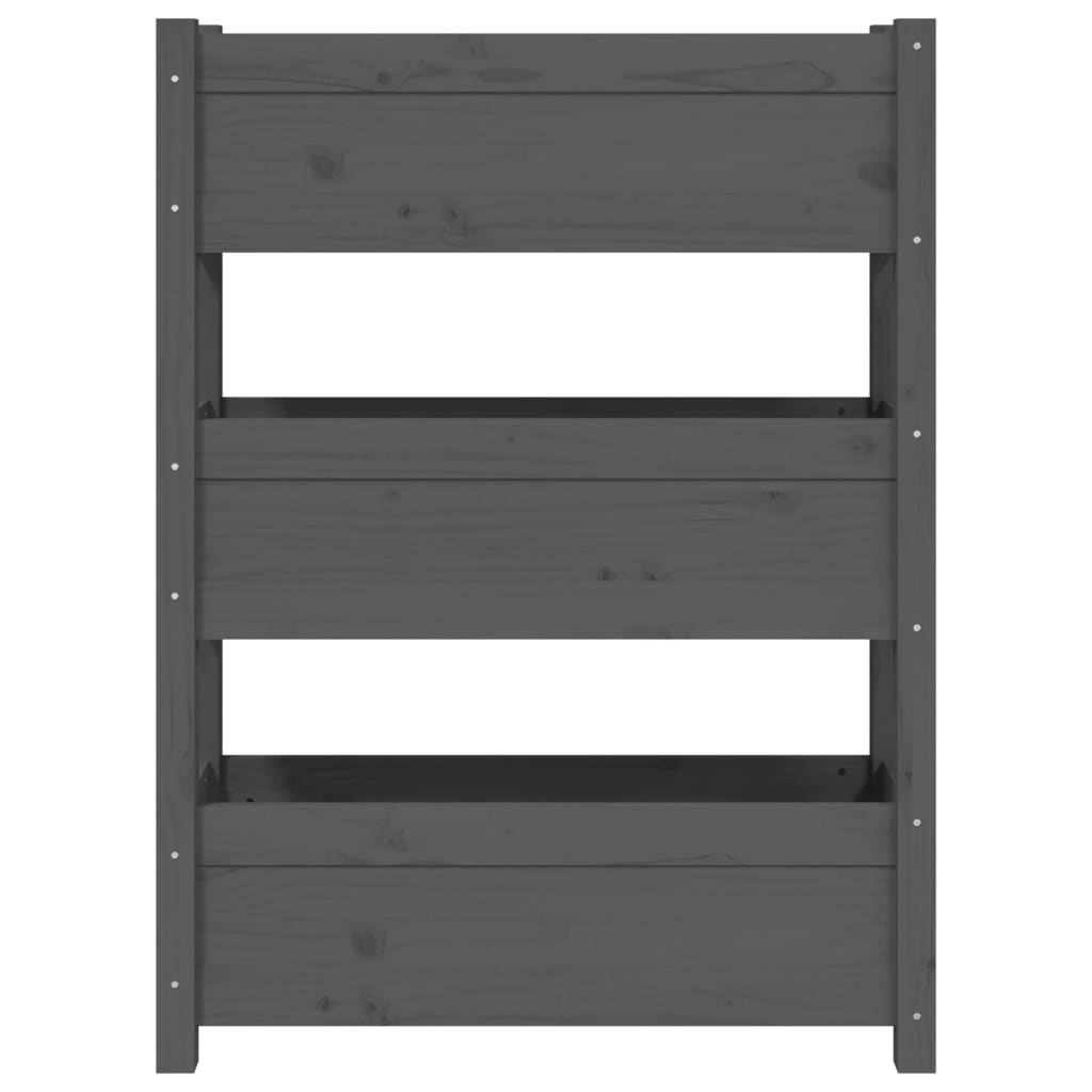 Kukkalaatikko harmaa 77x25x104,5 cm täysi mänty - Sisustajankoti.fi