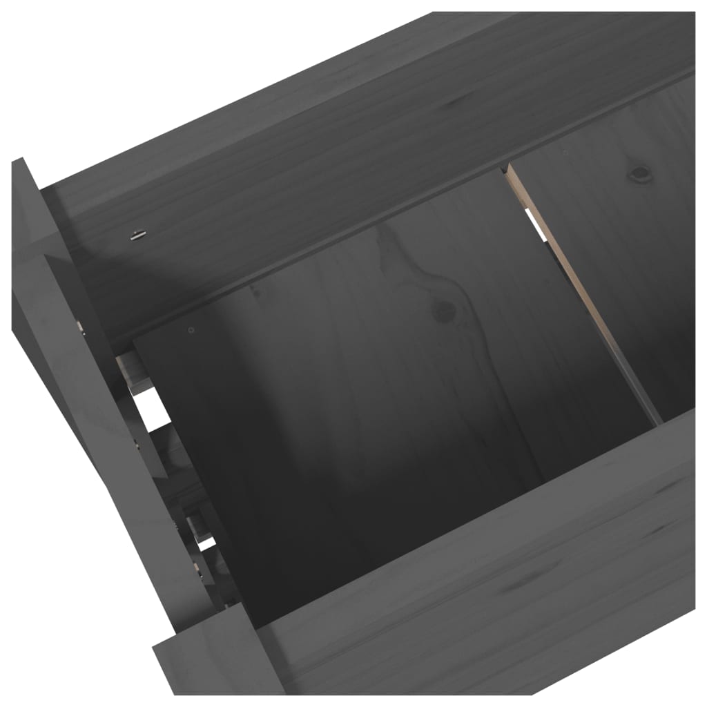 Kukkalaatikko harmaa 77x25x104,5 cm täysi mänty - Sisustajankoti.fi