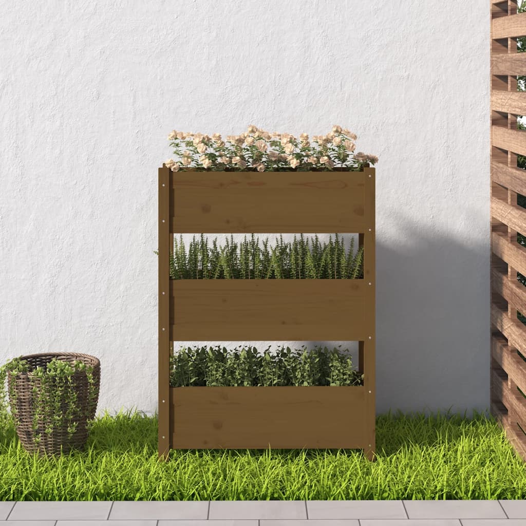 Kukkalaatikko hunajanruskea 77x25x104,5 cm täysi mänty - Sisustajankoti.fi