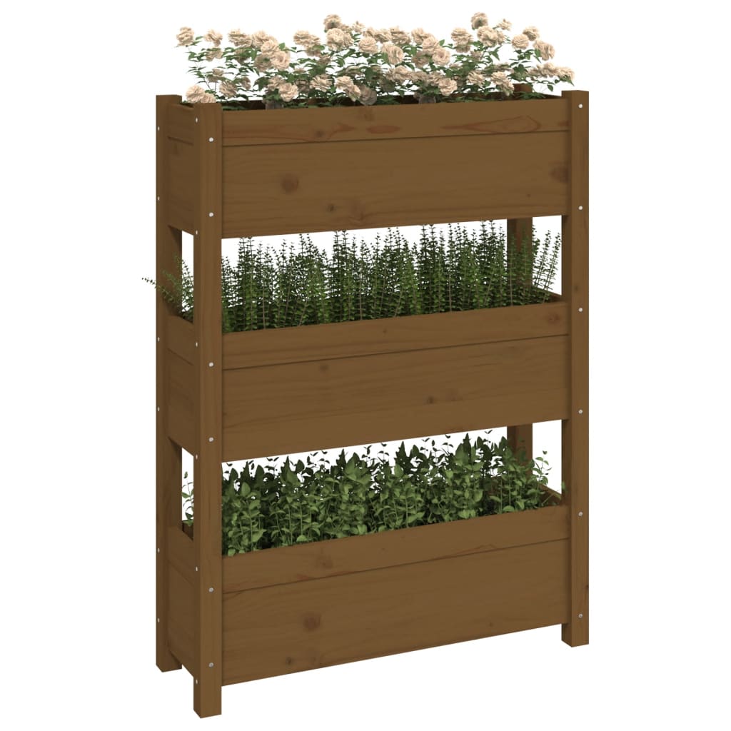 Kukkalaatikko hunajanruskea 77x25x104,5 cm täysi mänty - Sisustajankoti.fi