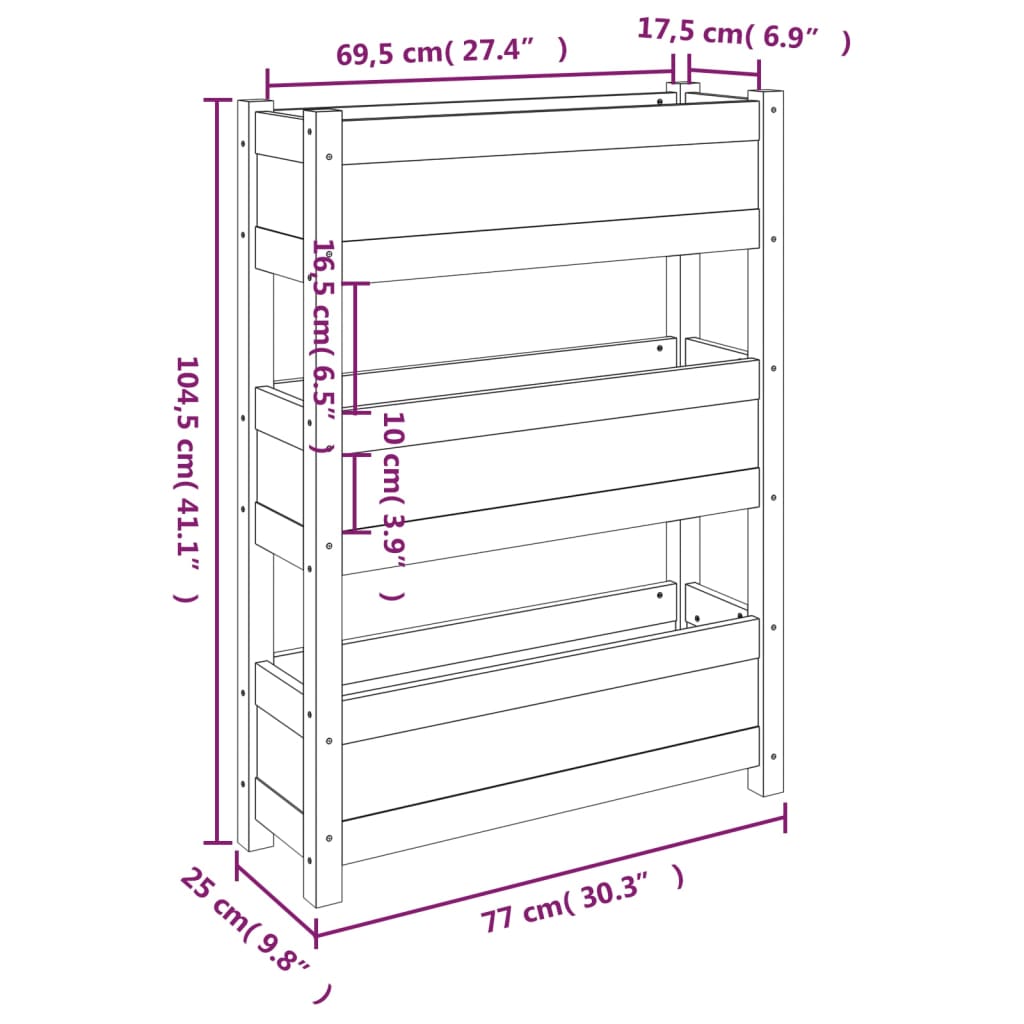 Kukkalaatikko hunajanruskea 77x25x104,5 cm täysi mänty - Sisustajankoti.fi