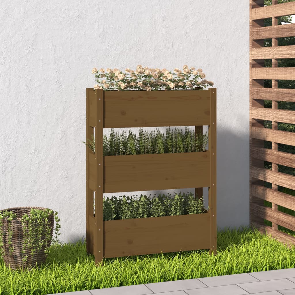 Kukkalaatikko hunajanruskea 77x25x104,5 cm täysi mänty - Sisustajankoti.fi