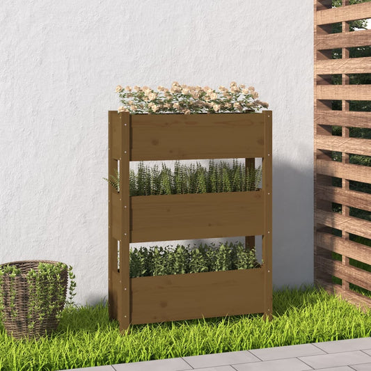 Kukkalaatikko hunajanruskea 77x25x104,5 cm täysi mänty - Sisustajankoti.fi