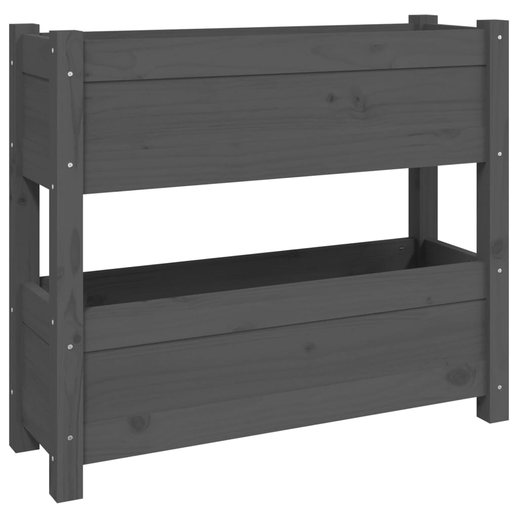 Kukkalaatikko harmaa 77x25x66 cm täysi mänty - Sisustajankoti.fi