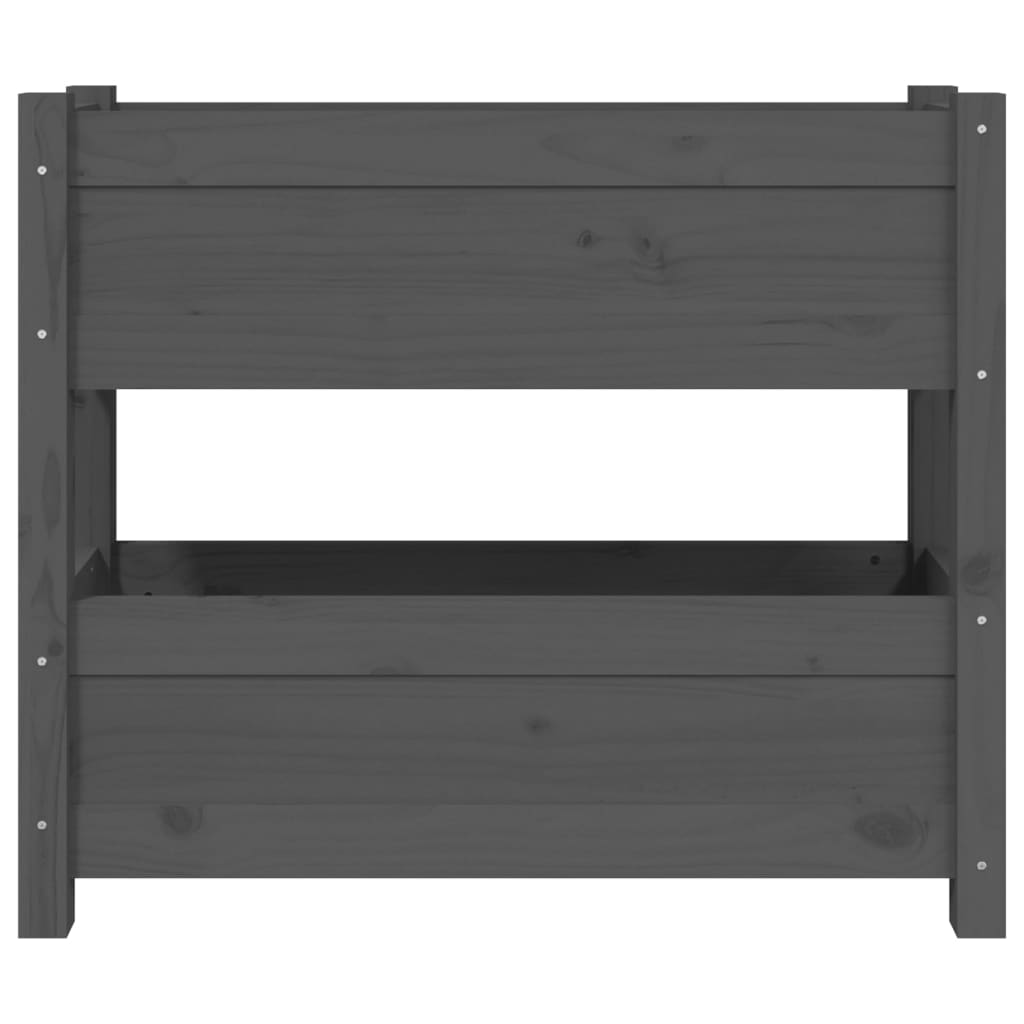 Kukkalaatikko harmaa 77x25x66 cm täysi mänty - Sisustajankoti.fi