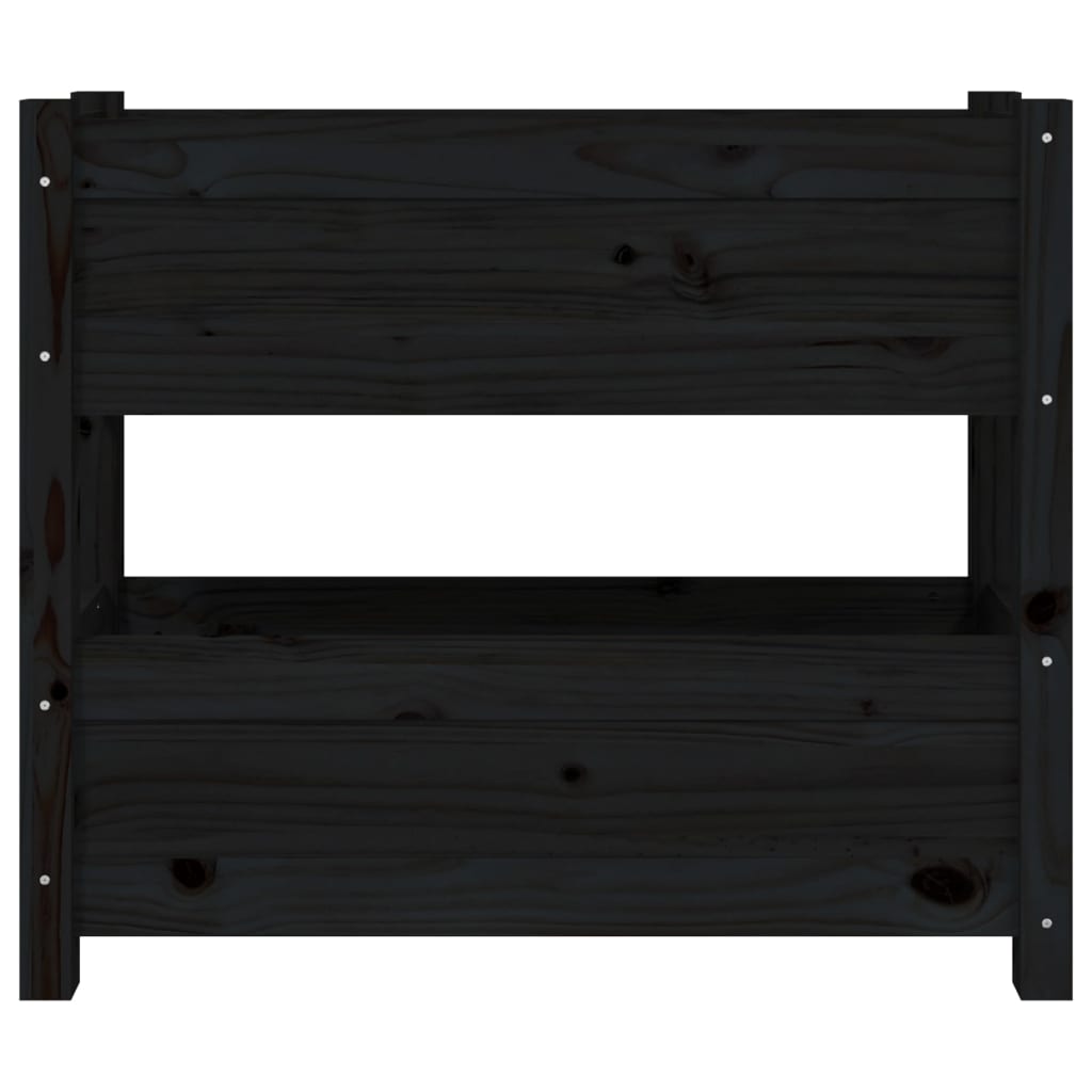 Kukkalaatikko musta 77x25x66 cm täysi mänty - Sisustajankoti.fi