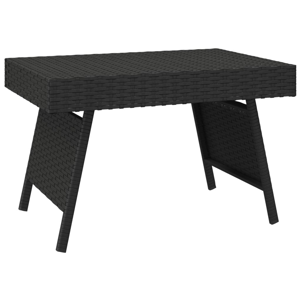 Kokoontaittuva sivupöytä musta 60x40x38 cm polyrottinki - Sisustajankoti.fi