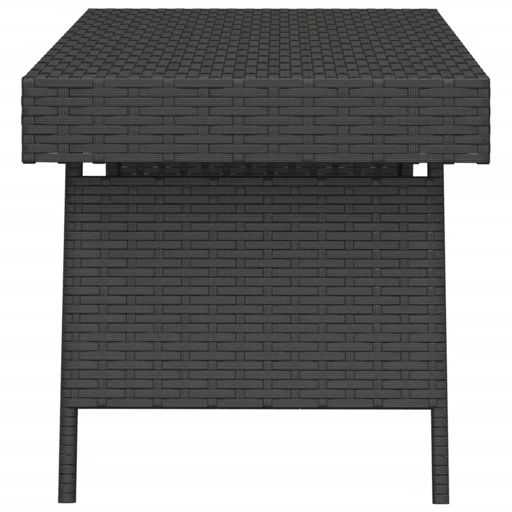 Kokoontaittuva sivupöytä musta 60x40x38 cm polyrottinki - Sisustajankoti.fi