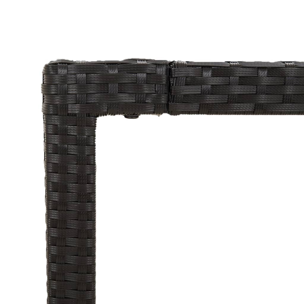 Puutarhapöytä lasipöytälevy musta 150x90x75 cm polyrottinki - Sisustajankoti.fi