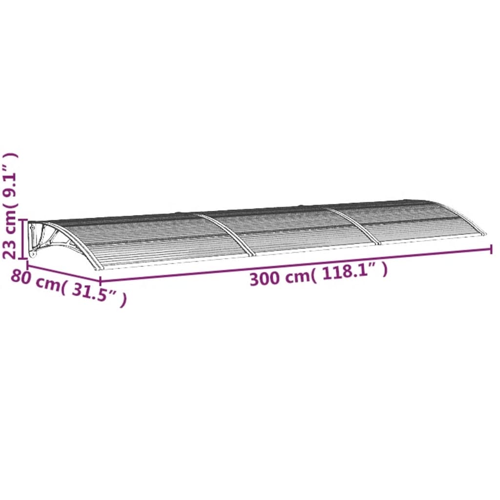 Ovikatos musta 300x80 cm polykarbonaatti - Sisustajankoti.fi