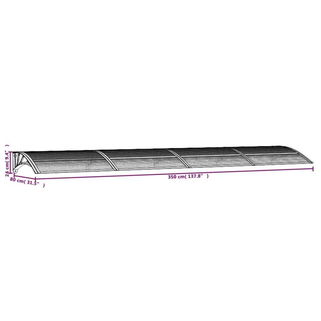 Ovikatos musta 350x80 cm polykarbonaatti - Sisustajankoti.fi