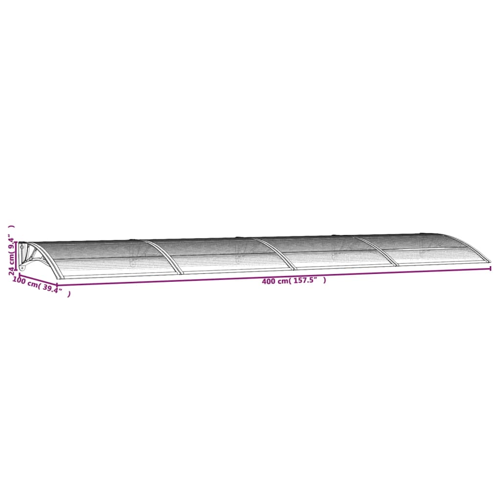 Ovikatos musta 400x100 cm polykarbonaatti - Sisustajankoti.fi