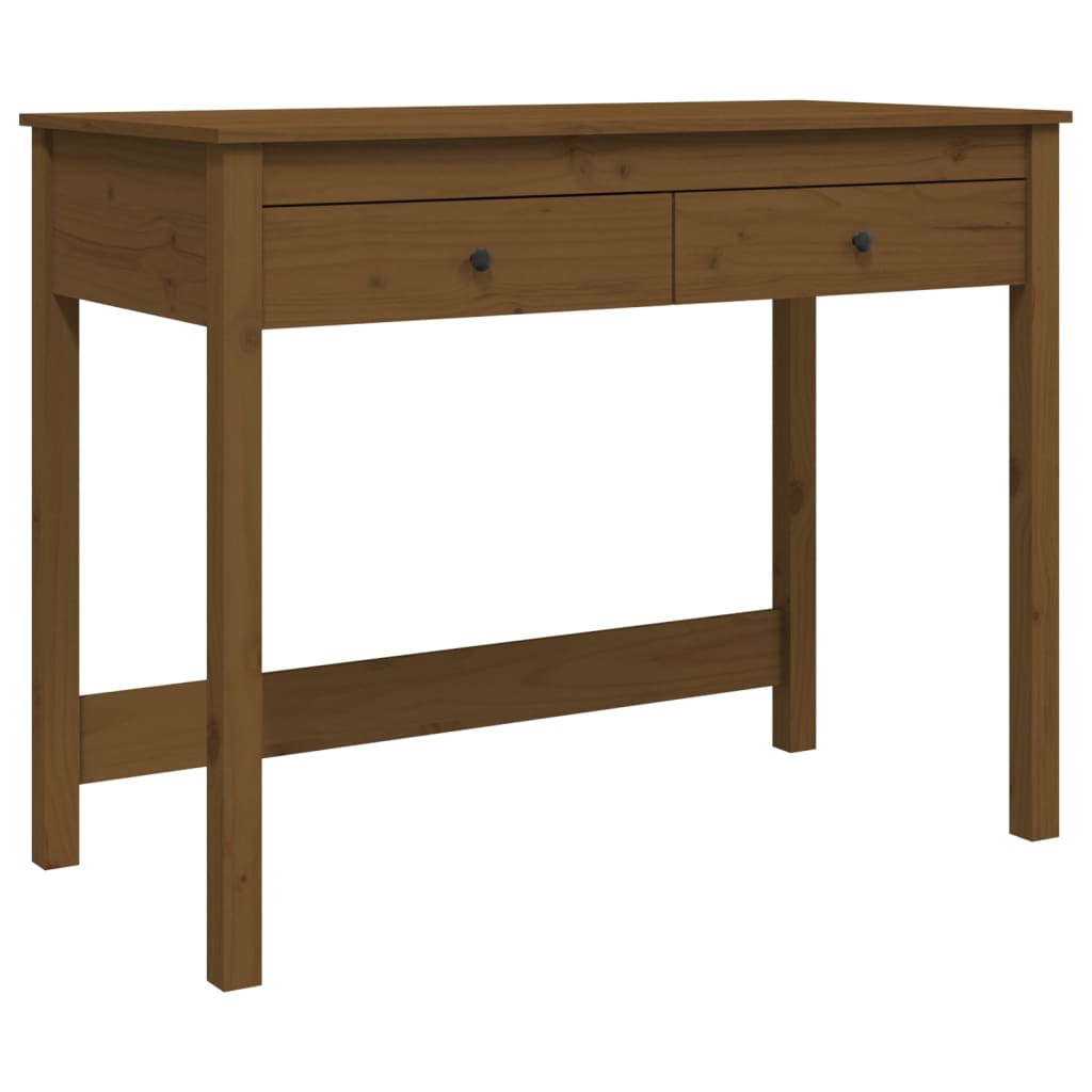 Työpöytä laatikoilla hunajanruskea 100x50x78 cm täysi mänty - Sisustajankoti.fi