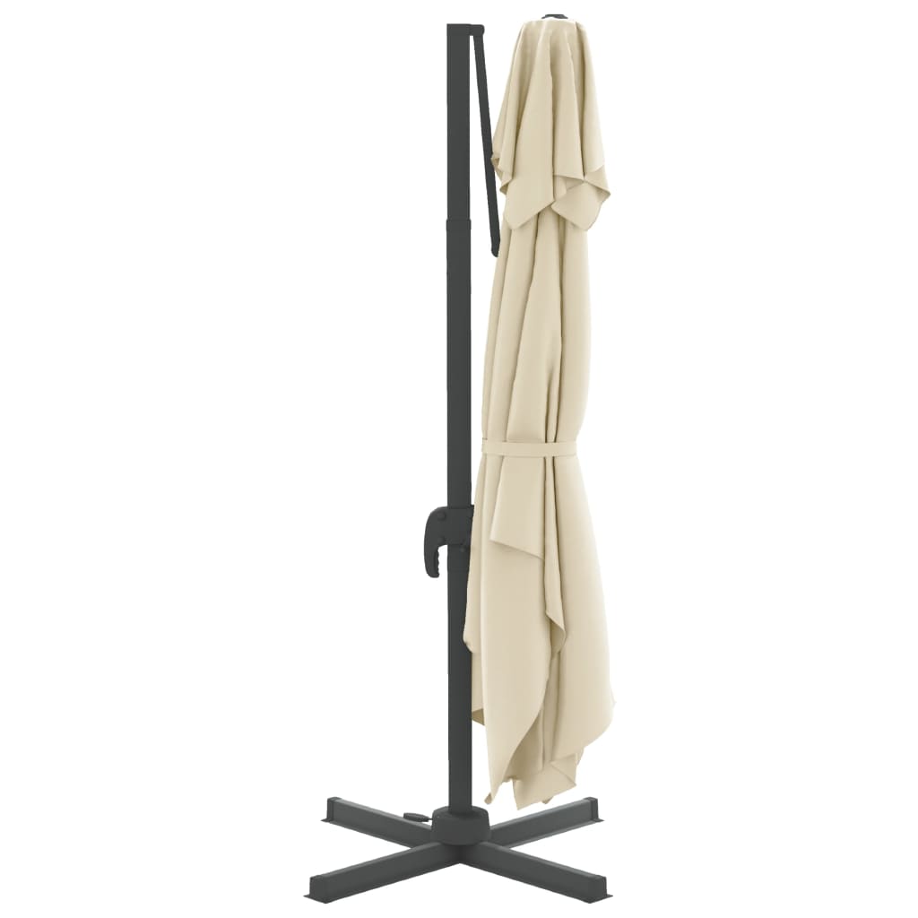 Riippuva kaksois-aurinkovarjo hiekanvalkoinen 400x300 cm - Sisustajankoti.fi