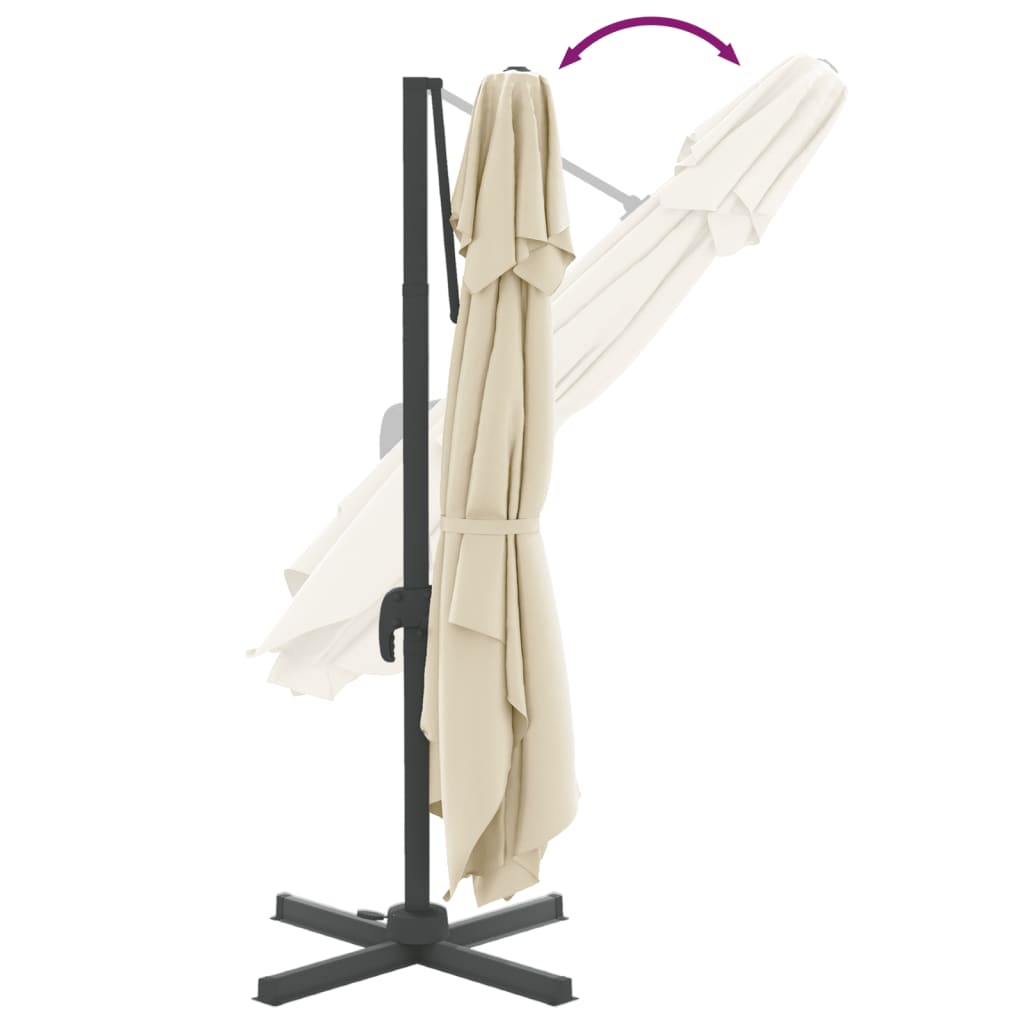 Riippuva kaksois-aurinkovarjo hiekanvalkoinen 400x300 cm - Sisustajankoti.fi