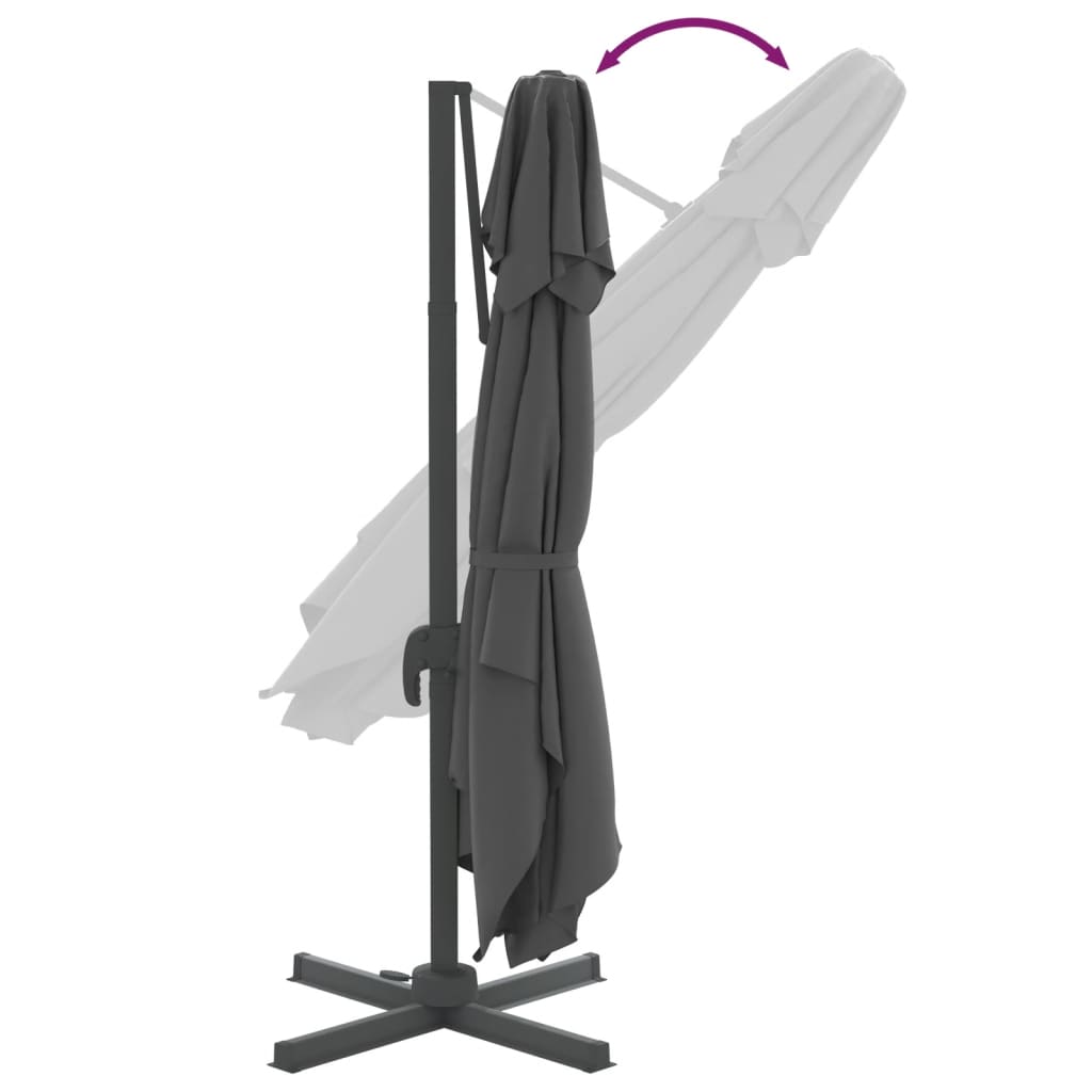 Riippuva kaksois-aurinkovarjo antrasiitti 400x300 cm - Sisustajankoti.fi