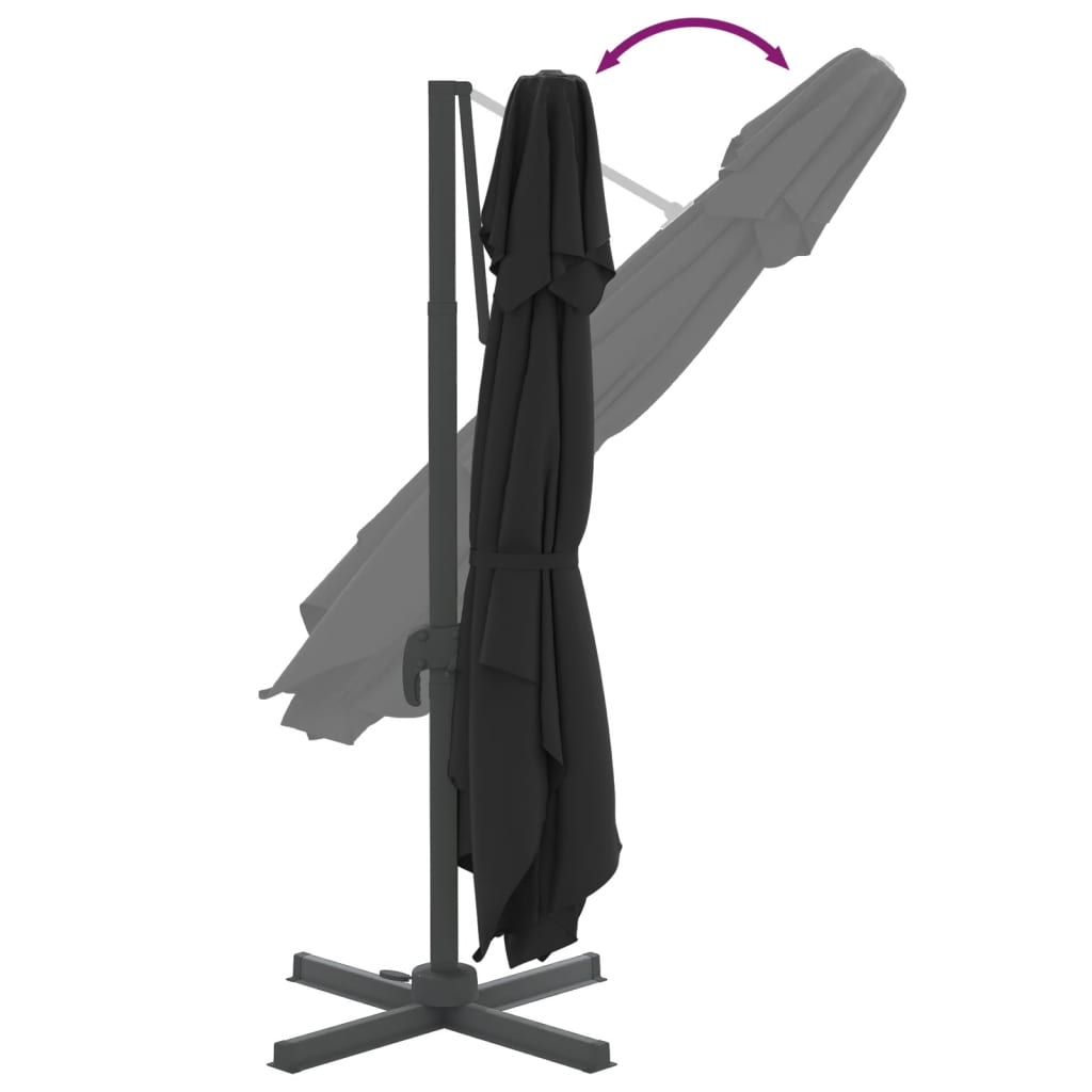 Riippuva kaksois-aurinkovarjo musta 400x300 cm - Sisustajankoti.fi