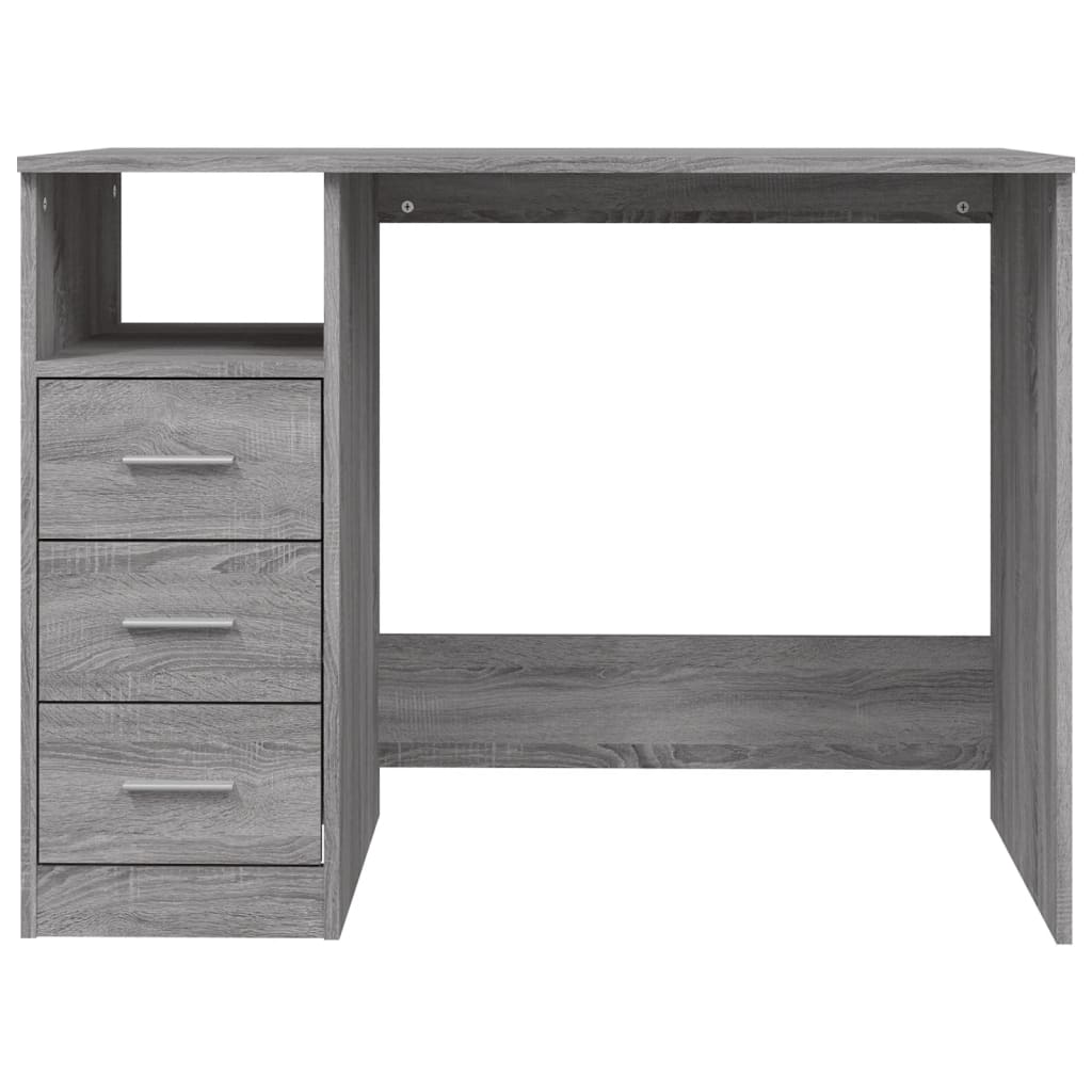 Työpöytä laatikoilla harmaa Sonoma 102x50x76 cm tekninen puu - Sisustajankoti.fi