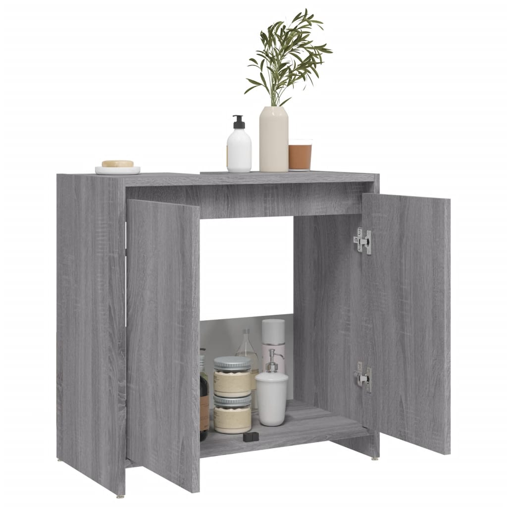 Kylpyhuoneen kaappi harmaa Sonoma 60x33x61 cm tekninen puu - Sisustajankoti.fi