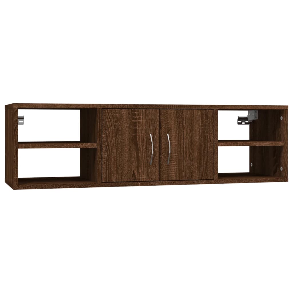 Seinähylly ruskea tammi 102x30x29 cm tekninen puu - Sisustajankoti.fi