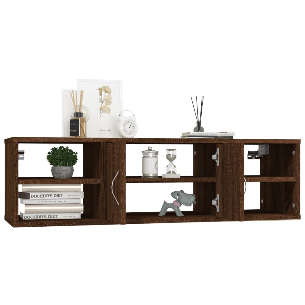 Seinähylly ruskea tammi 102x30x29 cm tekninen puu - Sisustajankoti.fi