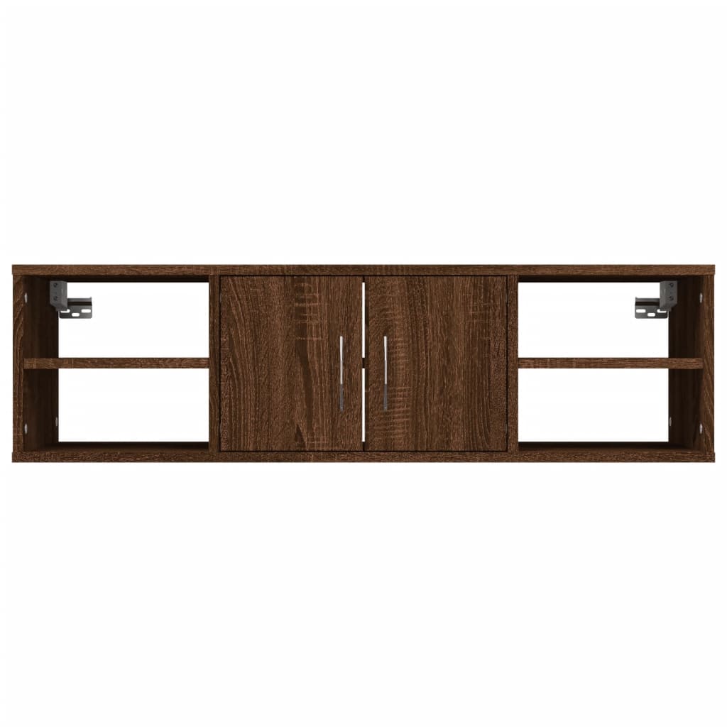 Seinähylly ruskea tammi 102x30x29 cm tekninen puu - Sisustajankoti.fi
