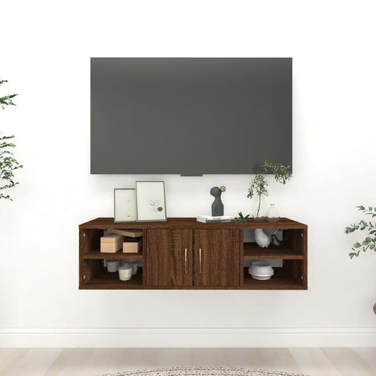 Seinähylly ruskea tammi 102x30x29 cm tekninen puu - Sisustajankoti.fi