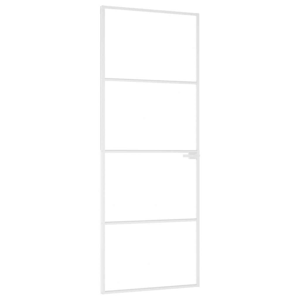 Sisäovi valkoinen 76x201,5 cm karkaistu lasi ja alumiini ohut - Sisustajankoti.fi
