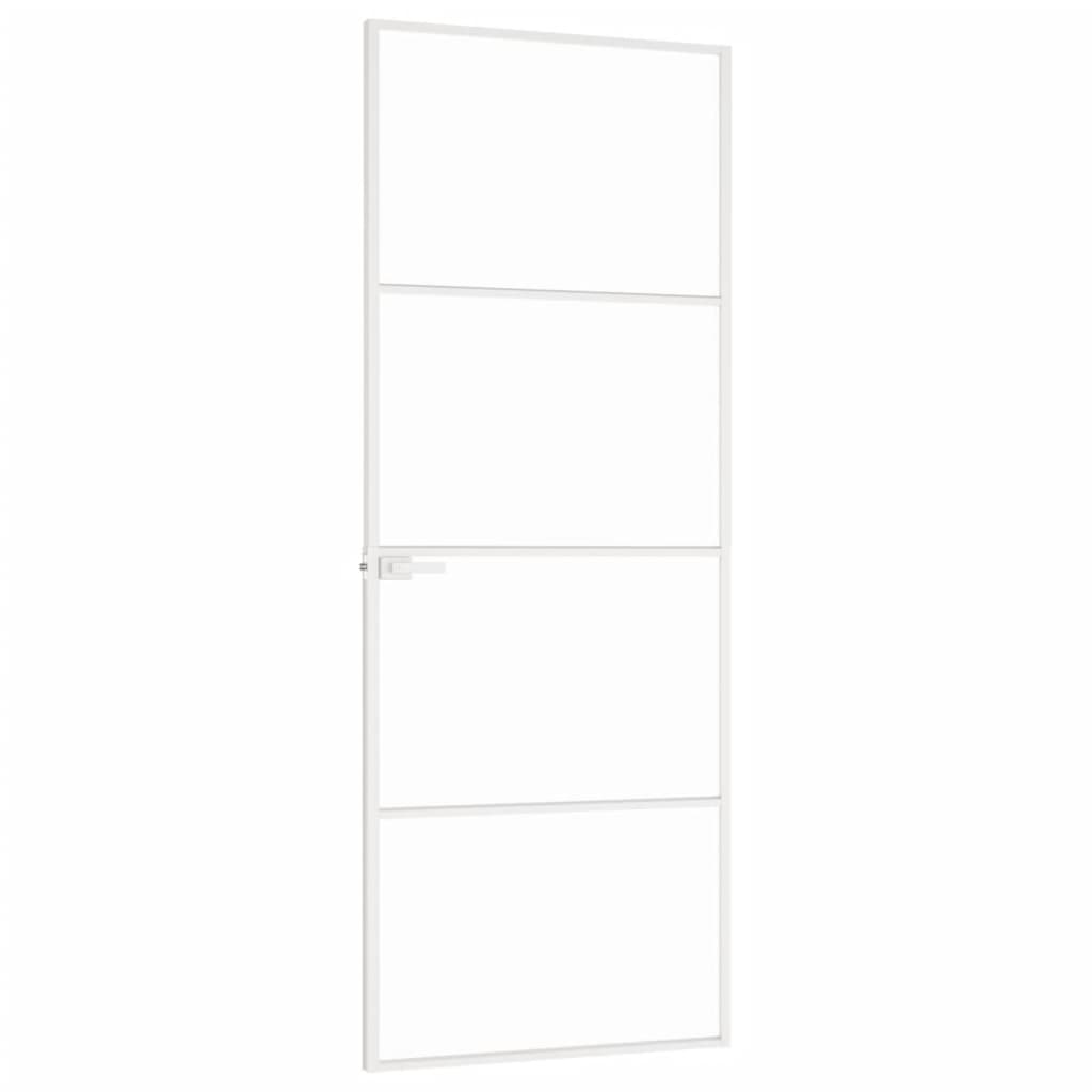 Sisäovi valkoinen 76x201,5 cm karkaistu lasi ja alumiini ohut - Sisustajankoti.fi
