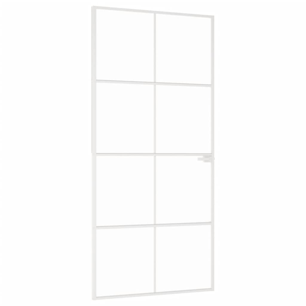 Sisäovi valkoinen 93x201,5 cm karkaistu lasi ja alumiini ohut - Sisustajankoti.fi