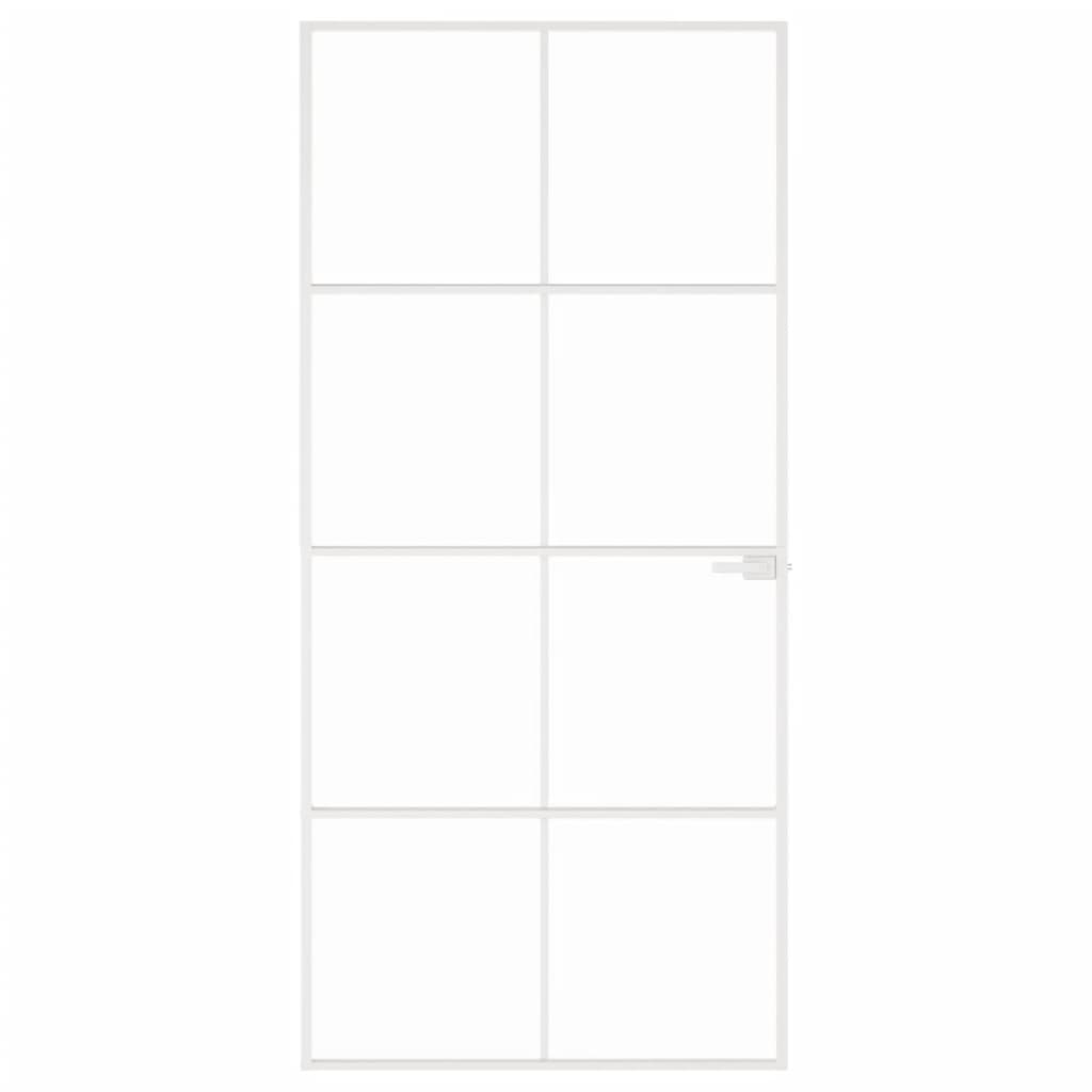 Sisäovi valkoinen 93x201,5 cm karkaistu lasi ja alumiini ohut - Sisustajankoti.fi