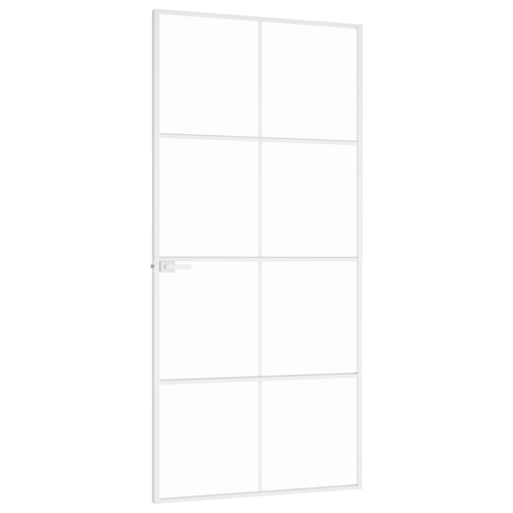 Sisäovi valkoinen 93x201,5 cm karkaistu lasi ja alumiini ohut - Sisustajankoti.fi