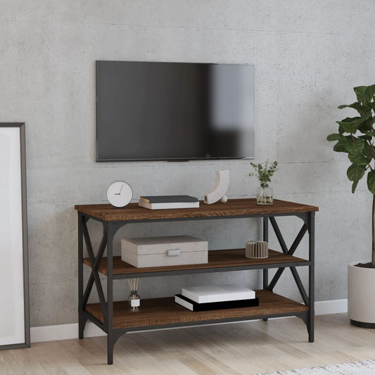 TV-taso ruskea tammi 80x40x50 cm tekninen puu - Sisustajankoti.fi