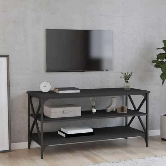 TV-taso musta 100x40x50 cm tekninen puu - Sisustajankoti.fi