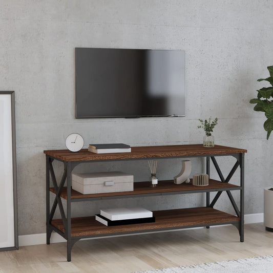 TV-taso ruskea tammi 100x40x50 cm tekninen puu - Sisustajankoti.fi