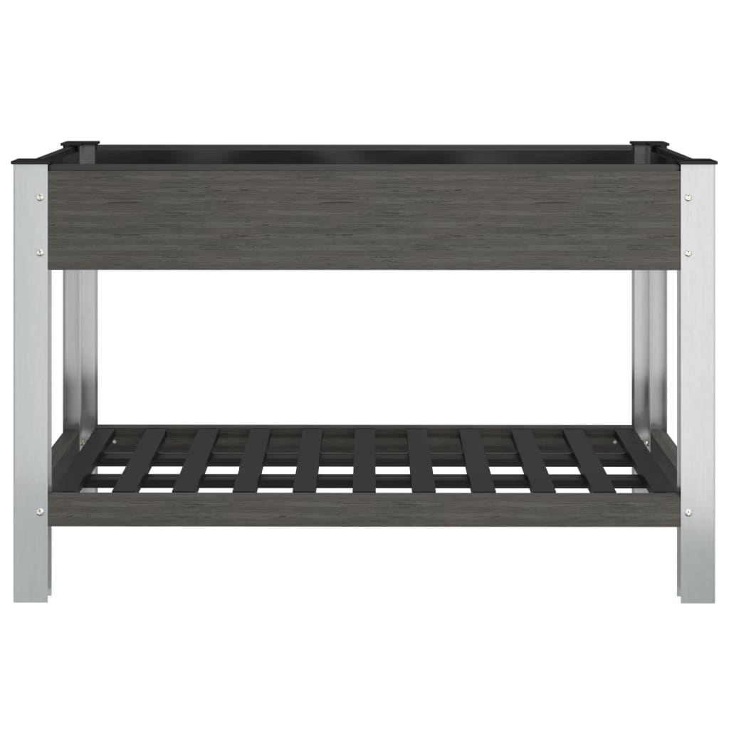 Korotettu kukkalaatikko hyllyllä harmaa 120x50x75 cm WPC - Sisustajankoti.fi