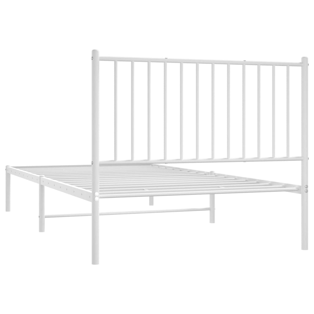 Metallinen sängynrunko päädyllä valkoinen 100x200 cm - Sisustajankoti.fi
