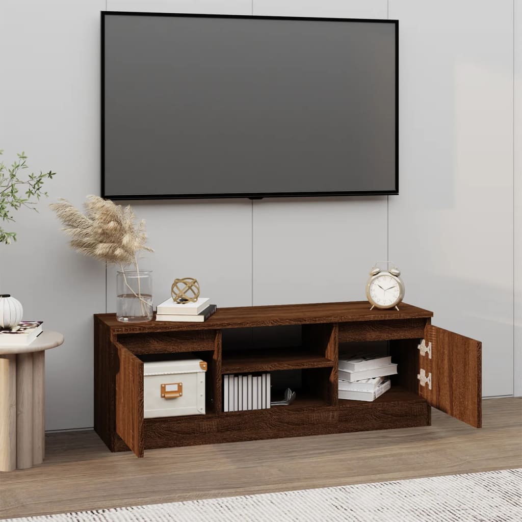 TV-taso ovella ruskea tammi 102x30x36 cm - Sisustajankoti.fi