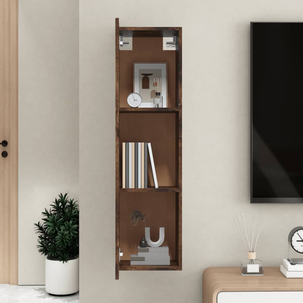 Seinäkiinnitettävä TV-taso savutammi 30,5x30x110 cm - Sisustajankoti.fi