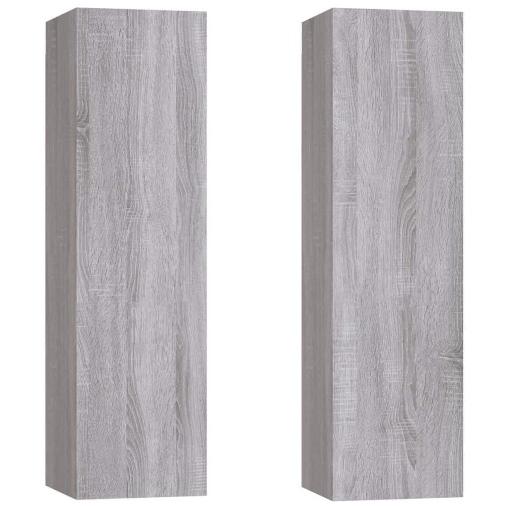 Seinäkiinnitettävät TV-tasot 2 kpl harmaa Sonoma 30,5x30x110 cm - Sisustajankoti.fi