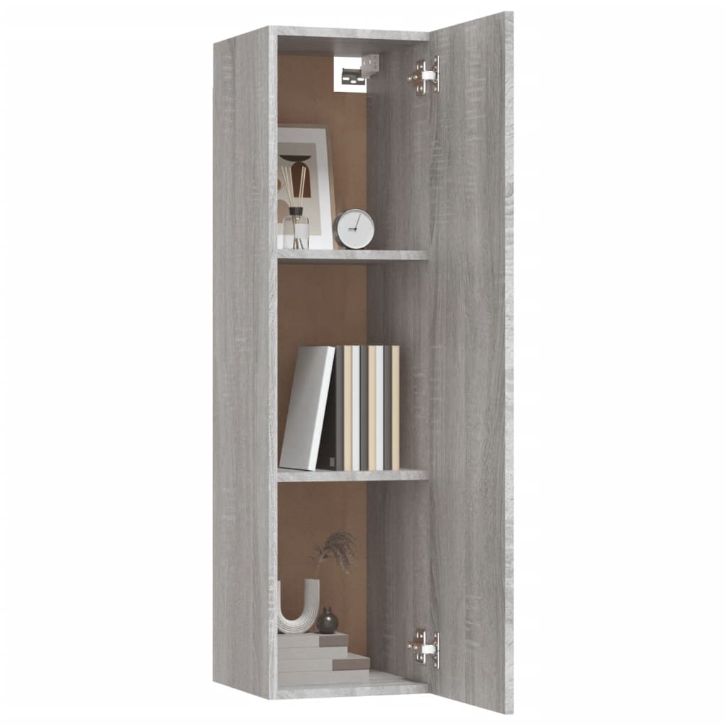 Seinäkiinnitettävät TV-tasot 2 kpl harmaa Sonoma 30,5x30x110 cm - Sisustajankoti.fi