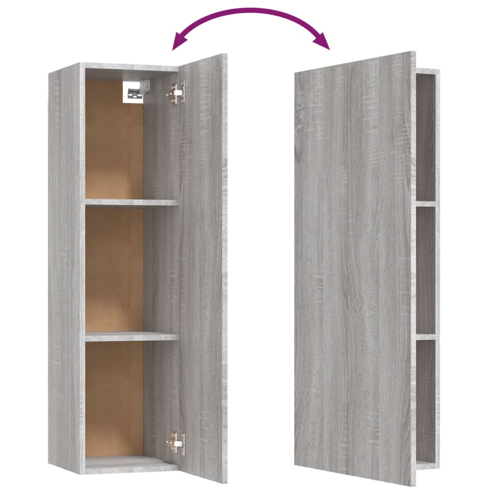 Seinäkiinnitettävät TV-tasot 2 kpl harmaa Sonoma 30,5x30x110 cm - Sisustajankoti.fi